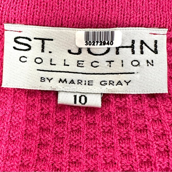 St. John Knit Fuscia Pink Skirt Suit Women’s 10 - Picture 8 of 16